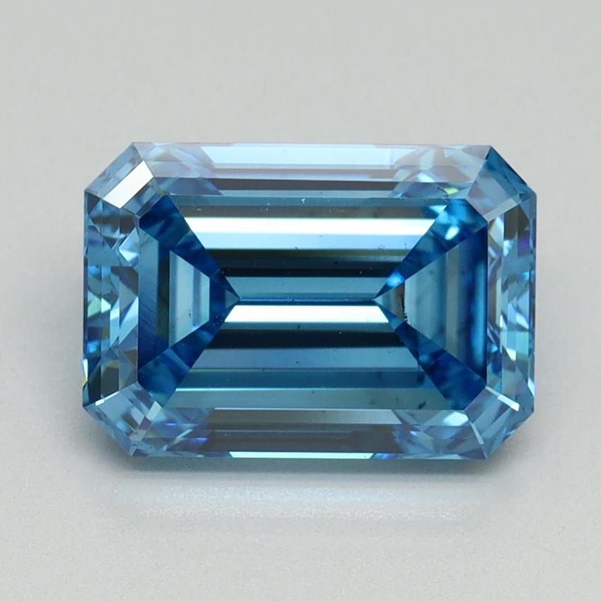 3.14 Ct. Fancy Vivid Blue Emerald Lab Grown Diamond