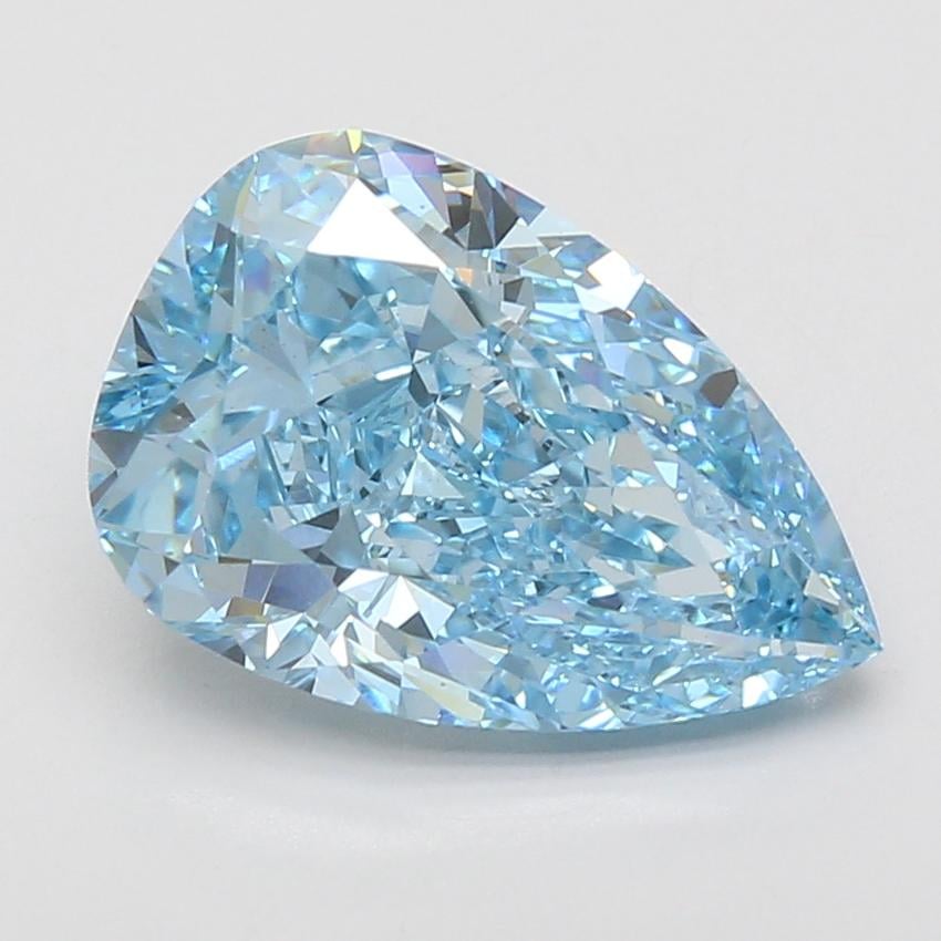 5.08 Ct. Fancy Vivid Blue Pear Lab Grown Diamond