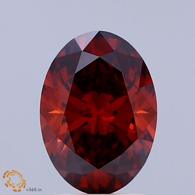 1.52 Ct. Fancy Deep  Orange Oval Lab Grown Diamond