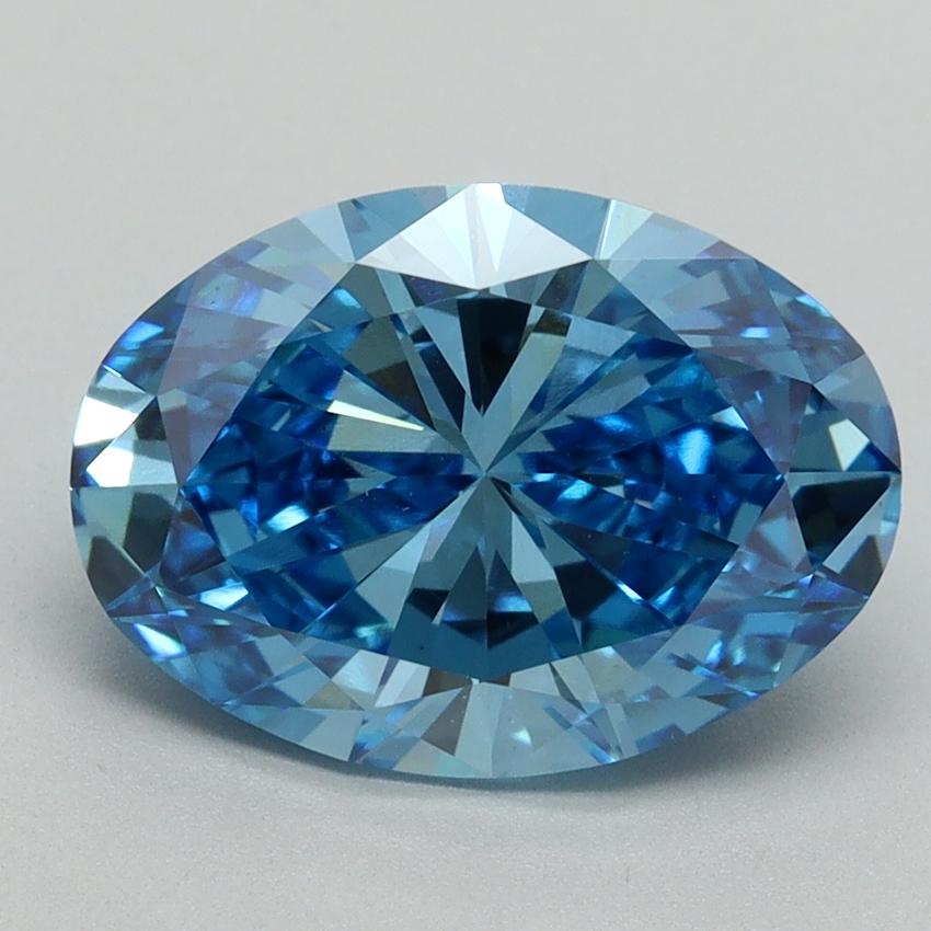 3.07 Ct. Fancy Vivid Blue Oval Lab Grown Diamond