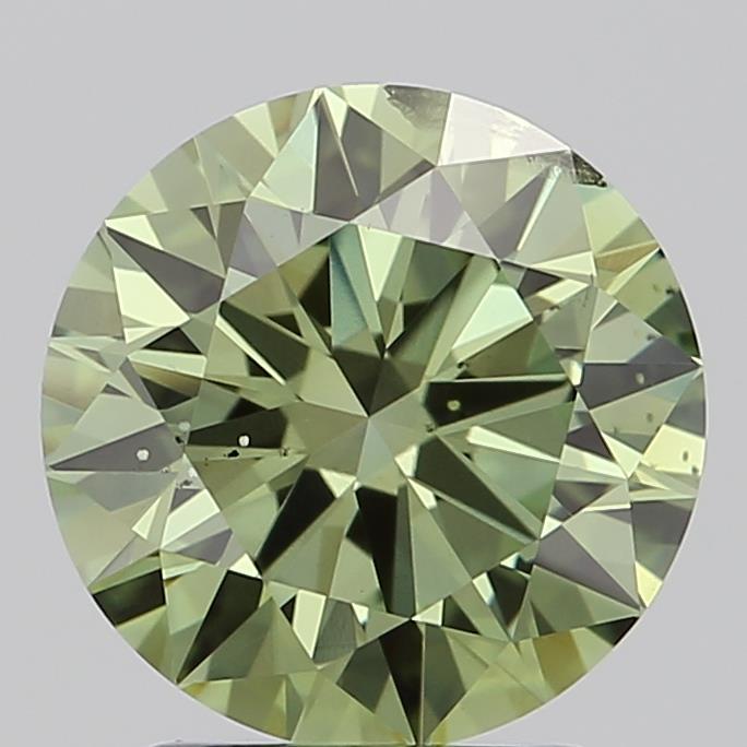 2.01 Ct. Fancy Vivid  Green Round Lab Grown Diamond