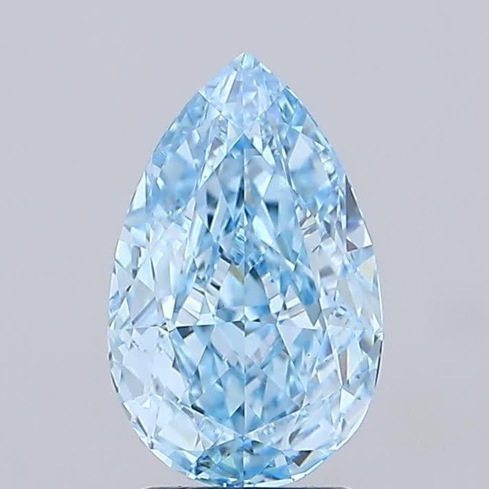 3.09 Ct. Fancy Vivid Blue Pear Lab Grown Diamond