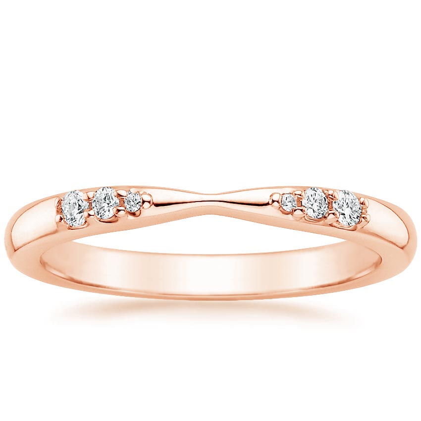 14K Rose Gold Lark Diamond Ring, large top view