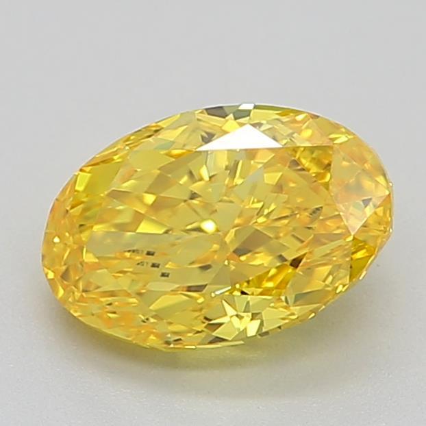 0.82 Ct. Fancy Vivid Yellow Oval Lab Grown Diamond
