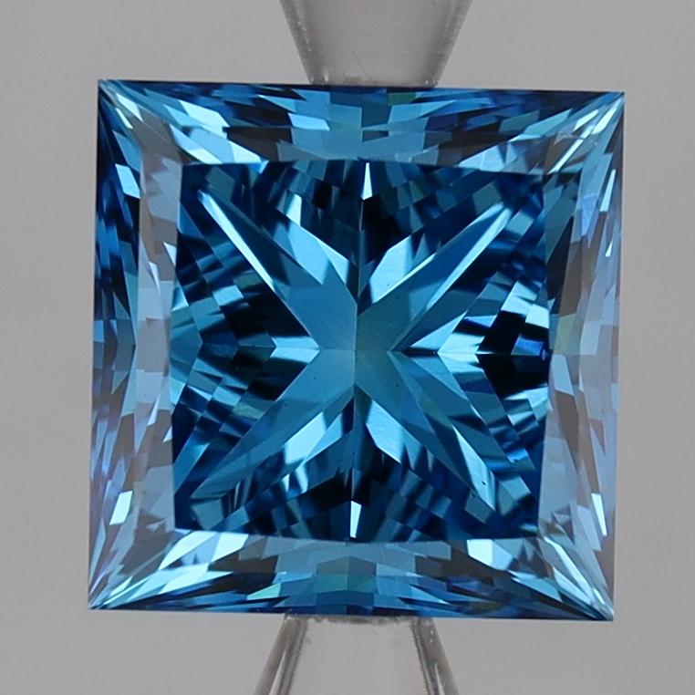 3.02 Ct. Fancy Deep Blue Princess Lab Grown Diamond
