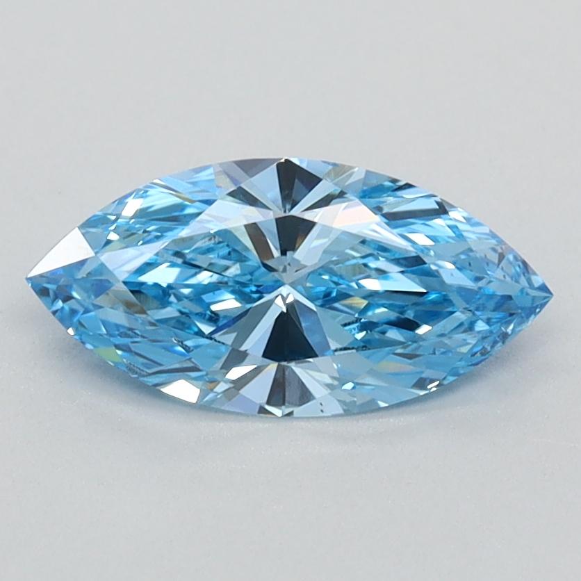 0.71 Ct. Fancy Vivid Blue Marquise Lab Grown Diamond