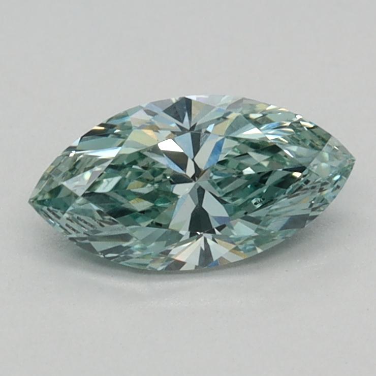 0.34 Ct. Fancy Vivid Bluish Green Marquise Lab Grown Diamond