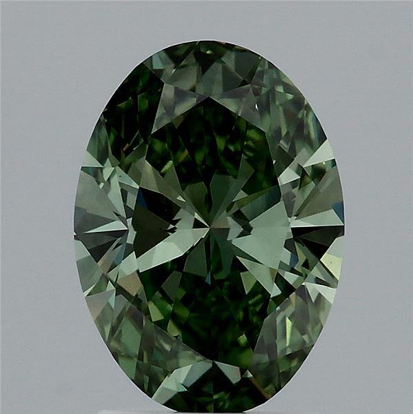 2.01 Ct. Fancy Vivid Green Oval Lab Grown Diamond