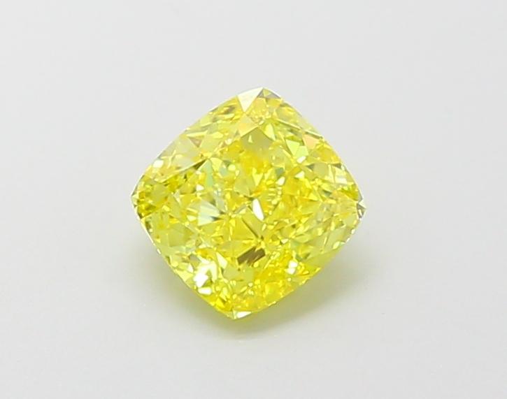 1.03 Ct. Fancy Vivid Yellow Cushion Lab Grown Diamond