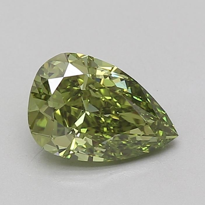 1.57 Ct. Fancy Vivid Green Pear Lab Grown Diamond