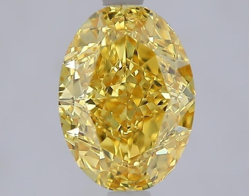 2.58 Ct. Fancy Vivid Yellow Yellow Oval Lab Grown Diamond