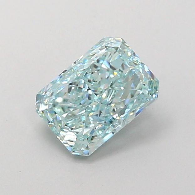 1.15 Ct. Fancy Vivid Greenish Blue Radiant Lab Grown Diamond