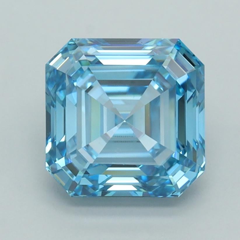 2.52 Ct. Fancy Vivid  Blue Asscher Lab Grown Diamond