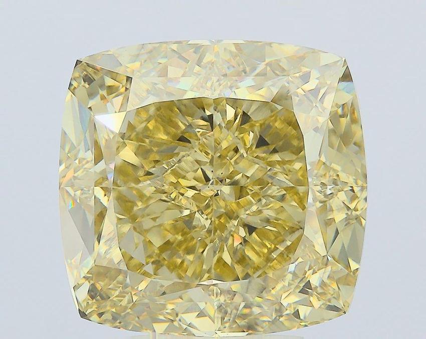 7.02 Ct. Fancy Intense Yellow Cushion Lab Grown Diamond