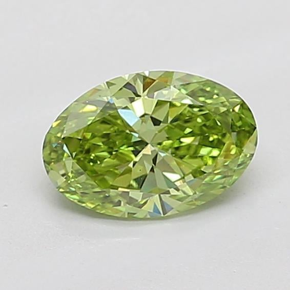 0.90 Ct. Fancy Vivid  Green Oval Lab Grown Diamond