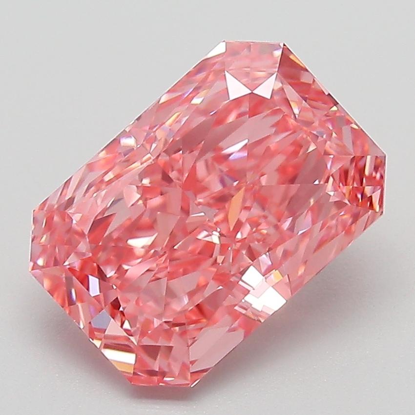 3.05 Ct. Fancy Vivid Pink Radiant Lab Grown Diamond