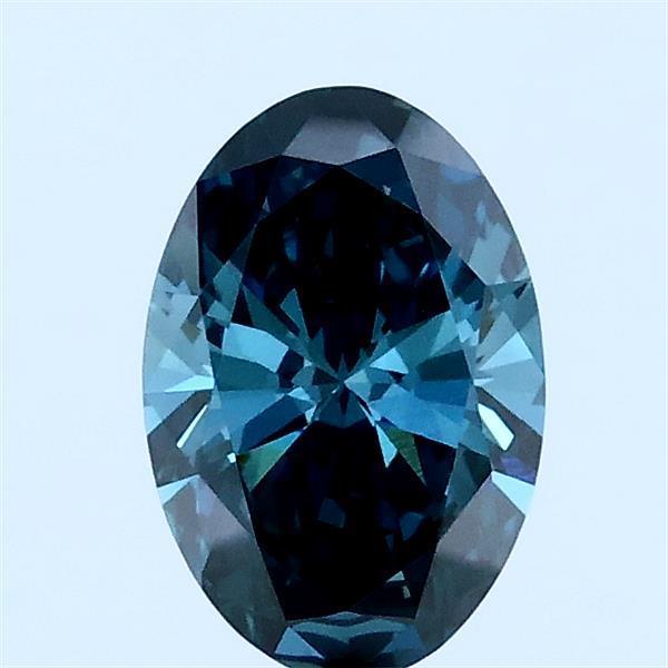 0.75 Ct. Fancy Deep Greenish Blue Oval Lab Grown Diamond