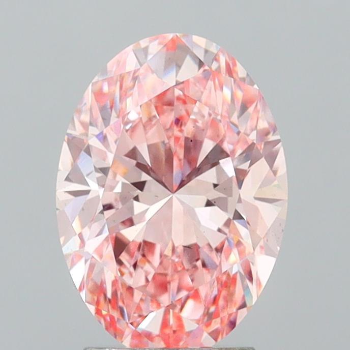 3.07 Ct. Fancy Vivid Pink Oval Lab Grown Diamond