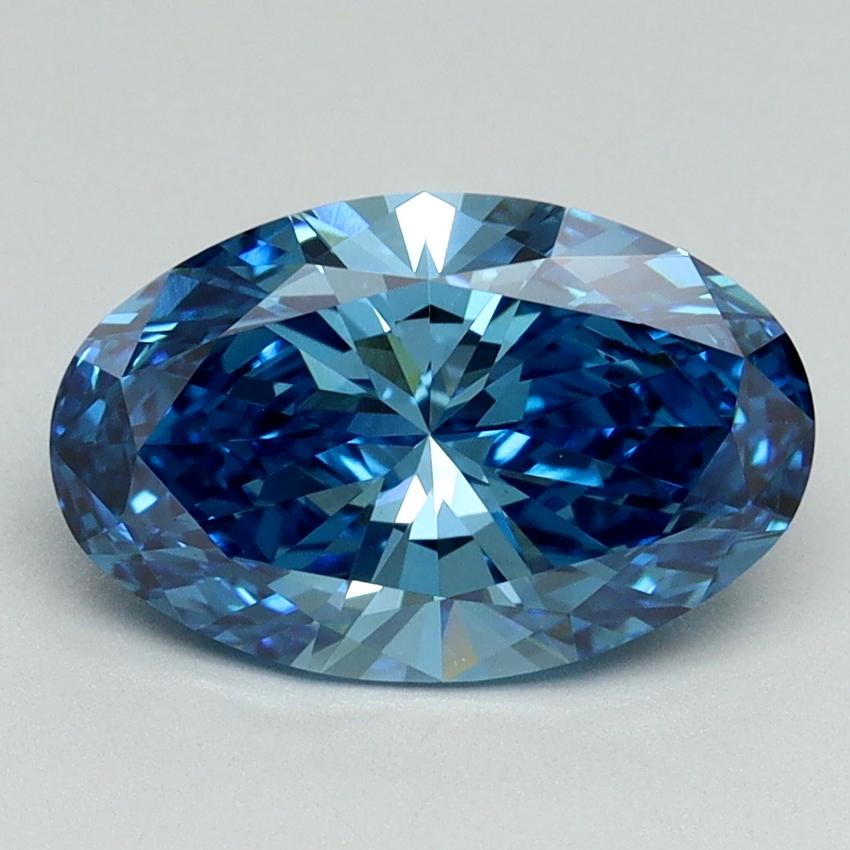 2.00 Ct. Fancy Vivid Blue Oval Lab Grown Diamond