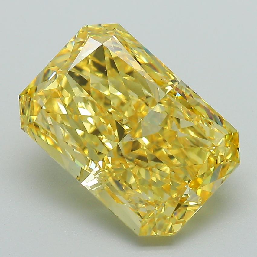 6.28 Ct. Fancy Vivid Yellow Radiant Lab Grown Diamond