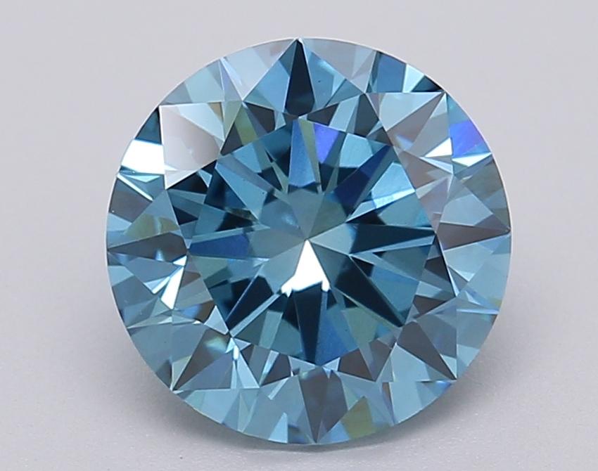 2.01 Ct. Fancy Vivid Blue Round Lab Grown Diamond