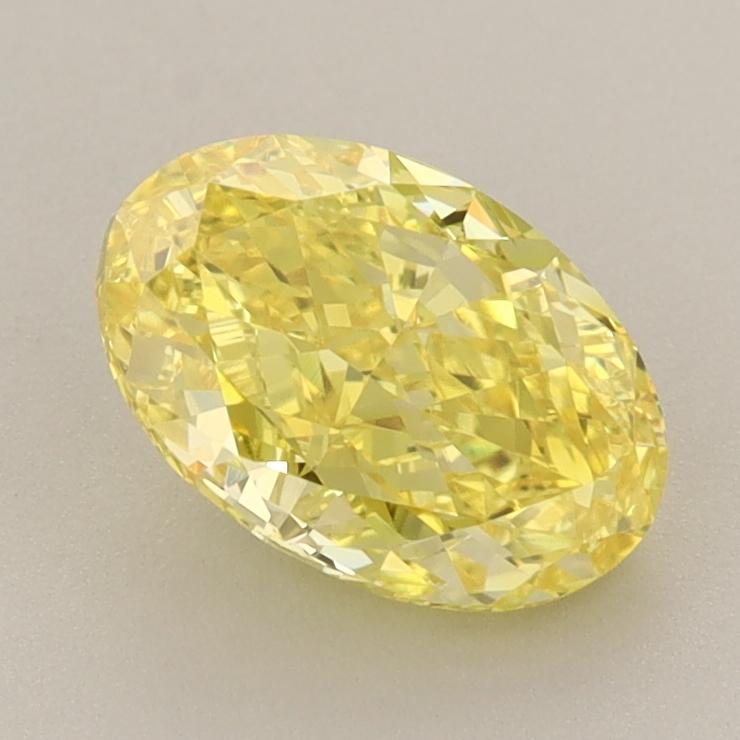 1.61 Ct. Fancy Vivid  Yellow Oval Lab Grown Diamond