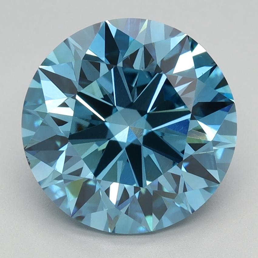3.01 Ct. Fancy Vivid Blue Round Lab Grown Diamond