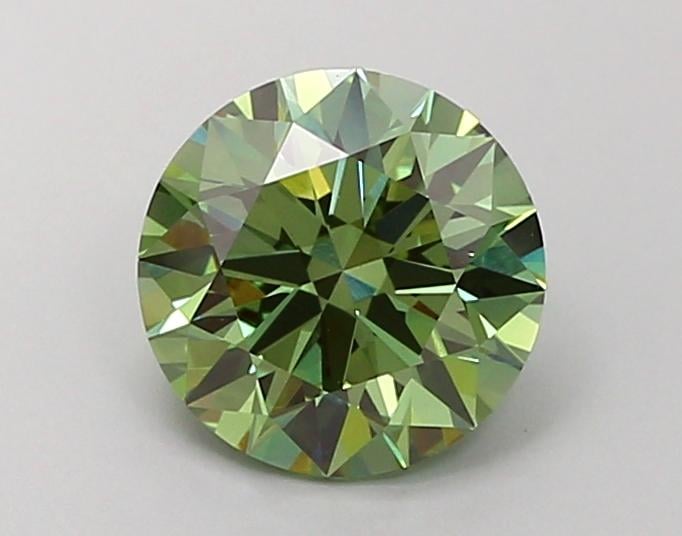 2.03 Ct. Fancy Vivid Green Round Lab Grown Diamond