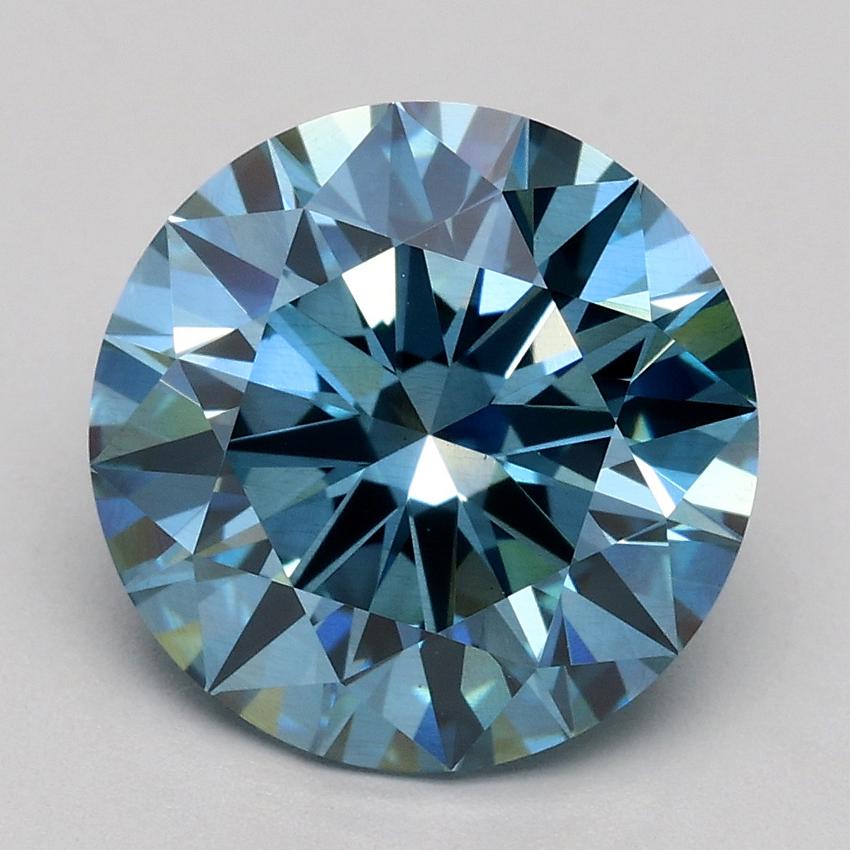 3.01 Ct. Fancy Vivid Blue Round Lab Grown Diamond