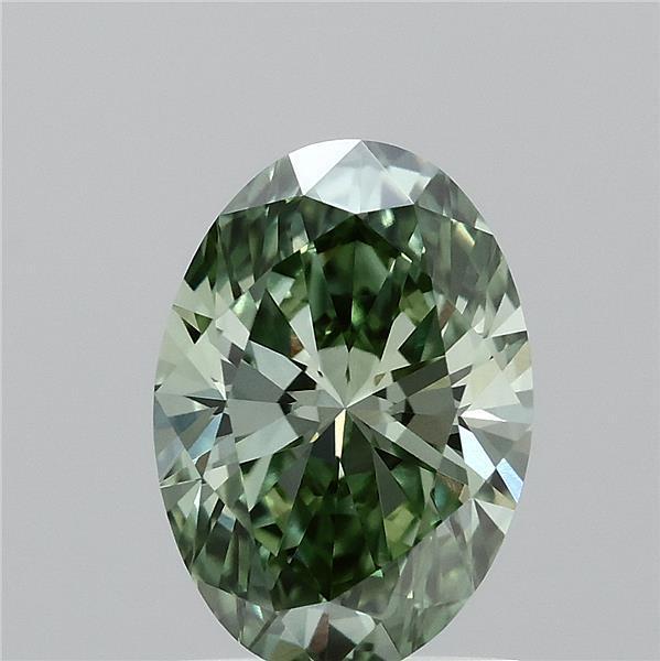 1.18 Ct. Fancy Vivid Green Oval Lab Grown Diamond