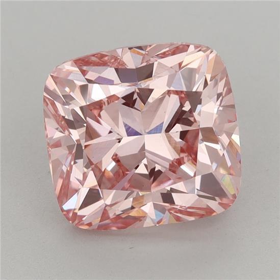 4.02 Ct. Fancy Vivid Pink Cushion Lab Grown Diamond