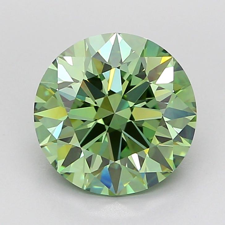 2.74 Ct. Fancy Vivid Green Round Lab Grown Diamond