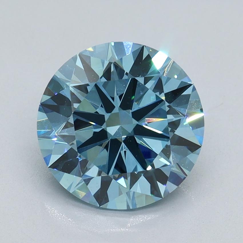 2.29 Ct. Fancy Vivid Blue Round Lab Grown Diamond