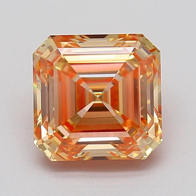 2.07 Ct. Fancy Intense Pink Yellow Asscher Lab Grown Diamond