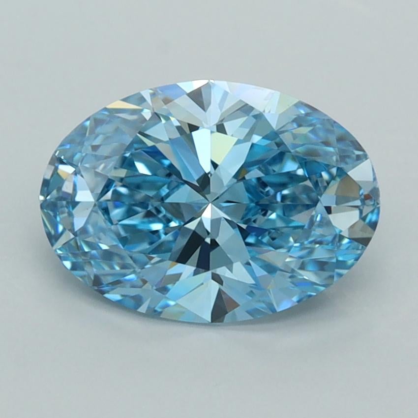 2.01 Ct. Fancy Vivid  Blue Oval Lab Grown Diamond