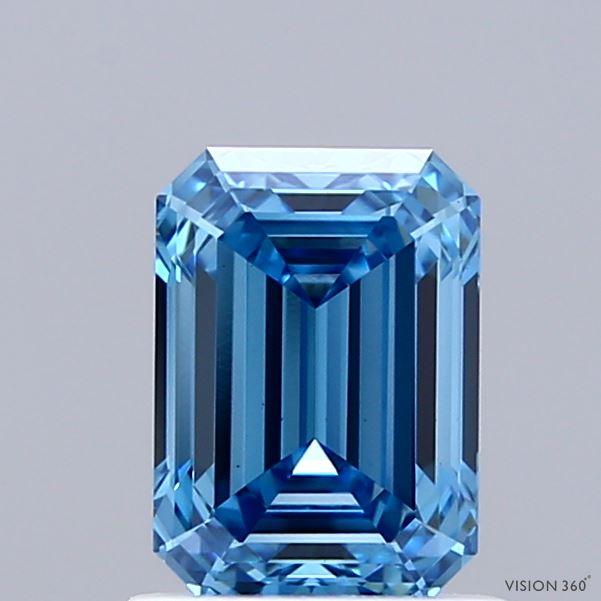 1.17 Ct. Fancy Vivid  Blue Emerald Lab Grown Diamond
