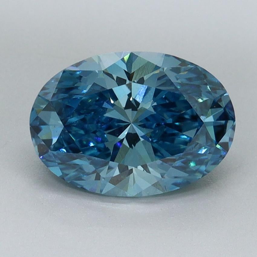 1.63 Ct. Fancy Vivid Blue Oval Lab Grown Diamond