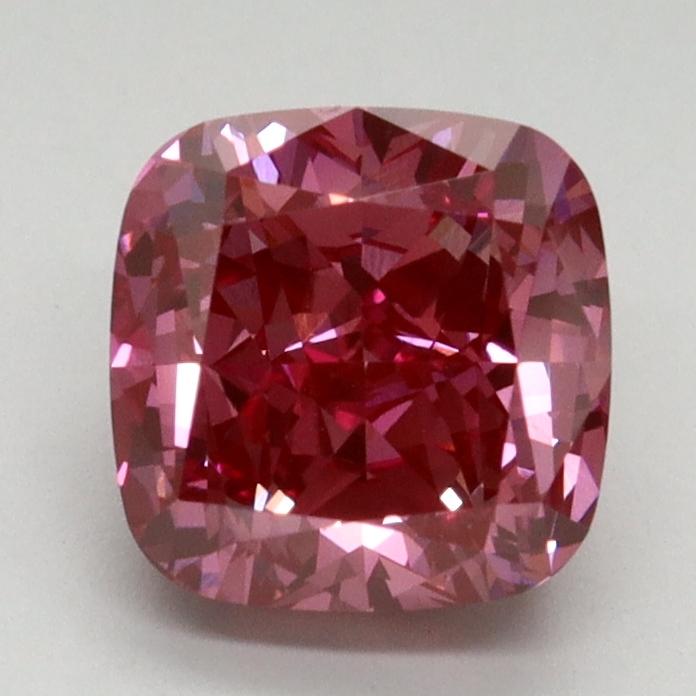 2.08 Ct. Fancy Vivid Red Cushion Lab Grown Diamond