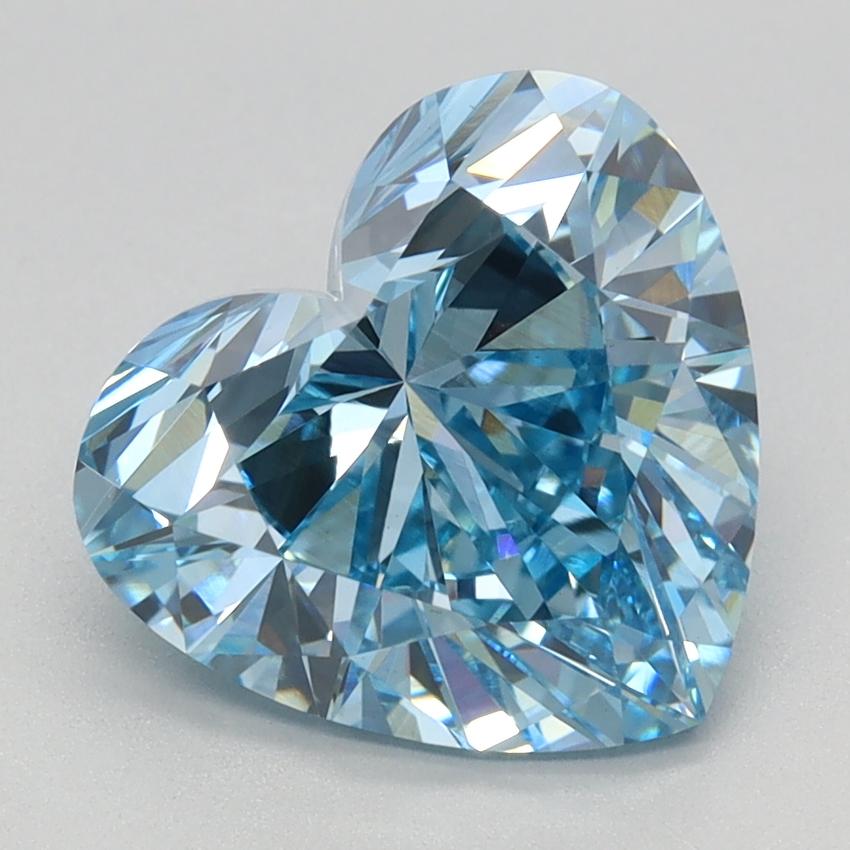 2.67 Ct. Fancy Vivid Blue Heart Lab Grown Diamond