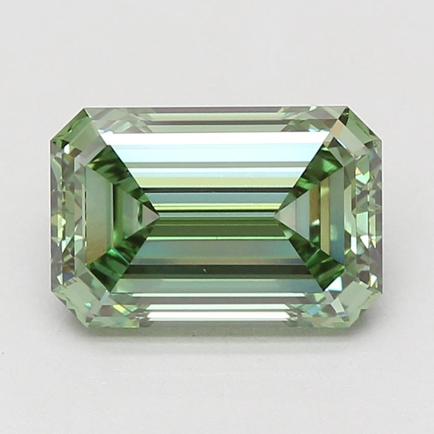 4.10 Ct. Fancy Vivid Green Emerald Lab Grown Diamond