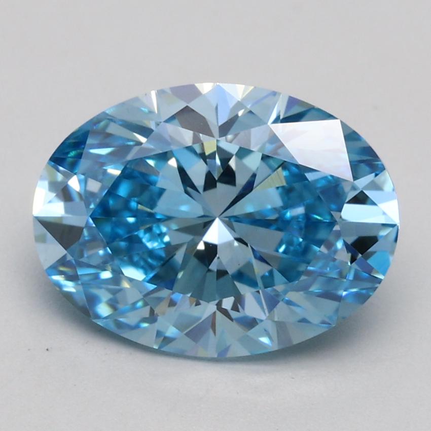 2.21 Ct. Fancy Vivid Blue Oval Lab Grown Diamond