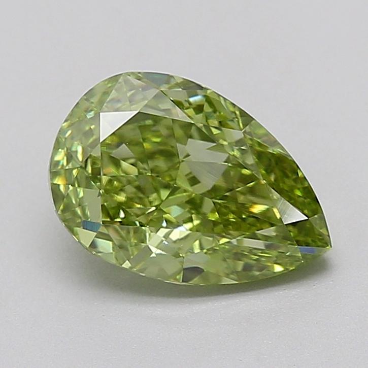 1.58 Ct. Fancy Vivid  Green Pear Lab Grown Diamond