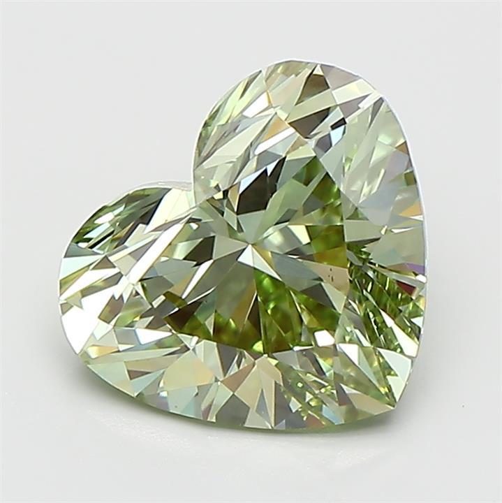 2.05 Ct. Fancy Vivid  Green Heart Lab Grown Diamond