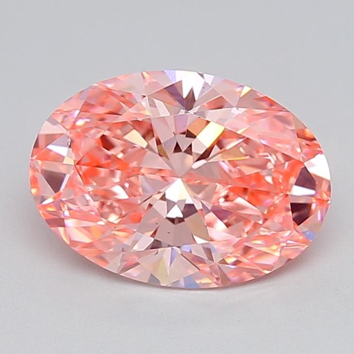 3.01 Ct. Fancy Vivid  Pink Oval Lab Grown Diamond