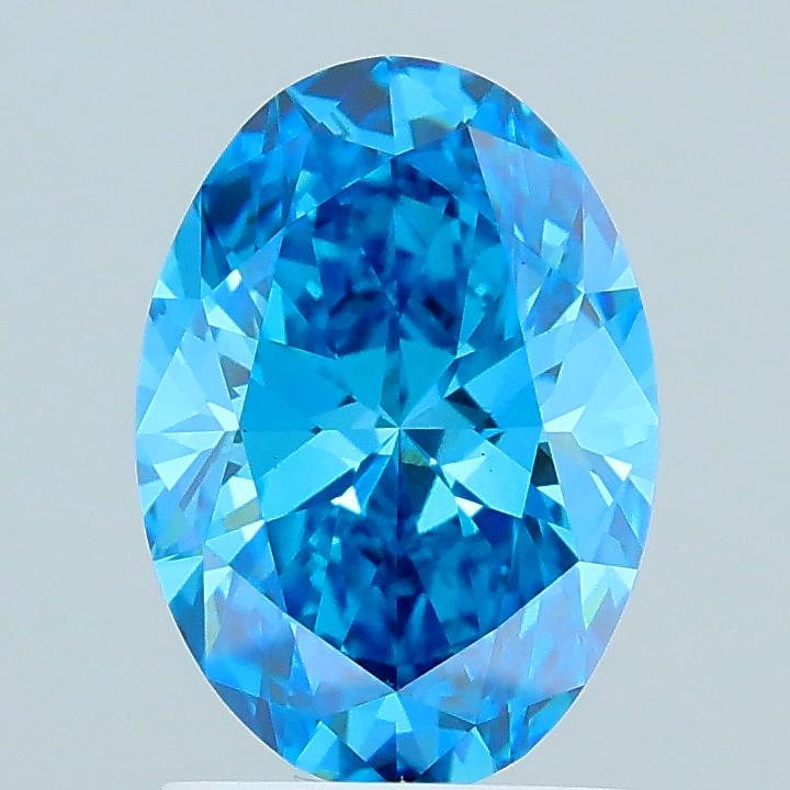 1.51 Ct. Fancy Vivid Blue Oval Lab Grown Diamond