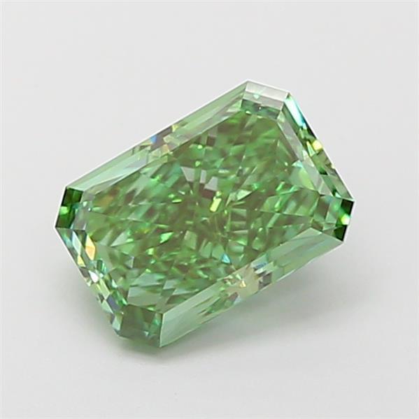 1.37 Ct. Fancy Vivid  Green Radiant Lab Grown Diamond