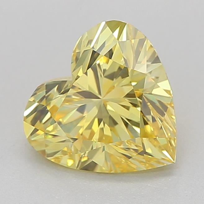 0.72 Ct. Fancy Vivid Yellow Heart Lab Grown Diamond
