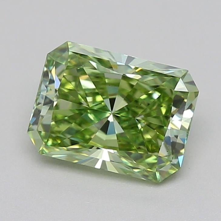 0.72 Ct. Fancy Vivid Green Radiant Lab Grown Diamond