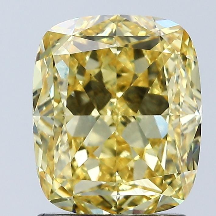 2.08 Ct. Fancy Vivid Yellow Cushion Lab Grown Diamond