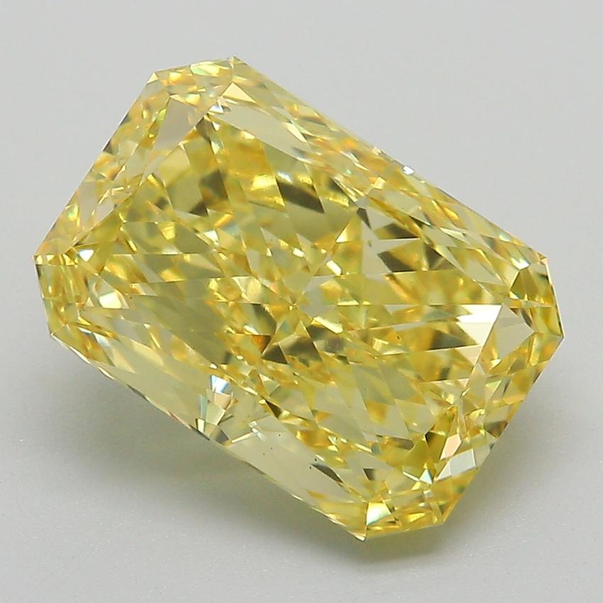 5.19 Ct. Fancy Vivid Yellow Radiant Lab Grown Diamond